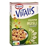Dr. Oetker Vitalis Knuspermüsli klassisch: Großpackung knuspriges Frühstücksmüsli mit Rosinen, 1er Packung, 1,5kg