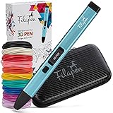 Filapen Premium 3D-Druckstift mit 10 Filamenten und Etui, 3D-Stifte für Kinder und Erwachsene, inkl. Vorlagen, 3D-Stift-Set für Anfänger und Profis, DIY-Bastelset, mit Vorlagen