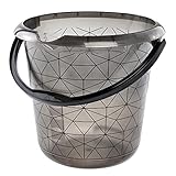 keeeper Eimer mit integrierter Mess-Skala und ergonomischem Griff, 10 l, Ilvie Polygon, Crystal Grey