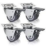 Strandkorb Hanse Strandkorbrollen mit Bremse, 4er Set Doppelrollen, 400 kg Tragkraft, Lenkrollen, Transportrollen, Möbelrollen rasengeeignet