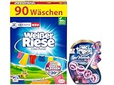 Weißer Riese Color Pulver (90 Waschladungen), Color Waschmittel riesig stark gegen Flecken & WC-Frisch Spa Momente Harmonie Toilettenstein (1x 50g), WC Duftspüler, 1er Pack