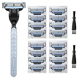 CTDMJ Rasierer Herren,16 Ersatzklingen, Nassrasierer Herren, Herrenrasierer mit 3 Klingen Rasiermesser, Rasierer Nass Nassrasierer Einwegrasierer Männer Rasierapparat Herrenrasierer