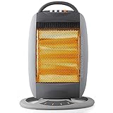 Oszillierender Halogenofen. Drei Leistungsstufen: 400 W-800 W-1200 W. Völlig geräuschlos. Sofortige Wärmeabgabe. Drei Halogenstäbe