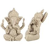 Zerodis Elefantenstatue Ganesha Figur Sandsteinharz Hindu Elefantenskulptur für Heimdekoration