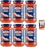 Barilla Tonno Tomatensauce mit Olivenöl, 6x400g Gläser, Italienische Thunfischsauce, + Italian Gourmet polpa 400g