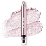 Lucoss Cream Lidschatten Stift, Hochpigmentierter Lidschattenstift, Perlglanz-Seidenraupen-Lidschatten-Stift, Wasserfester, Lang anhaltender Eye Highlighter Stick (#02 Champagner-Rosa)