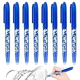XCRPRT Radierbarer Kugelschreiber Gelschreiber, 8 Tintenroller, Blau Iöschbare Stifte, Erasable Pen, 0.5mm Radierstift Kugelschreiber, Friction Stifte für Schulsachen Bürobedarf Studenten