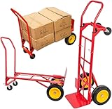 STREND PRO Sackkarre Klappbar 2 in 1 | 350 kg Trolley | Plattformwagen & Handwagen mit Rädern | Transportwagen Klappbar Ideal für Transporte und Einfache Lagerung | Handwagen | Sack Truck