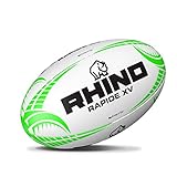 Rhino Rapide XV Rugbyball, Weiß/Grün, Größe 3