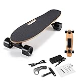 WEIMILOR Elektrisches Skateboard, 350 W elektrisches Longboard mit Fernbedienung, 22 km Höchstgeschwindigkeit, 8 km Reichweite, 3 einstellbare Geschwindigkeiten, 80 kg maximale Belastung