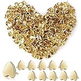 FIHODONE 200 Stücke Herzform Musterbeutelklammern, Scrapbooking Brads Rundkopfklammern Musterklammern, Metall Briefklammern Verschlussklammern für Basteln, Verzierungen und DIY (Gold)