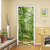 3D Türtapete Selbstklebend Türaufkleber - WALD - Tür Poster PREMIUM PVC Wasserfest Wandtattoo Für Schlafzimmer Wohnzimmer Tür Dekoration Tapete 77 x 200 cm