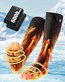 Beheizbare Socken, 5000mAh*2 Heated Heizsocken mit 3 Temperaturen, 360° Große Heizfläche Beheizte Socken Herren Damen mit Akku, Waschbare Wärmesocken mit USB für Skifahren, Radfahren, Camping, L