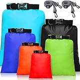 6 Stücke Dry Bag Set wasserdichte Beutel Wasserfeste Tasche Seesack Wasserdicht Packsack Set Leichte Luftdichte Kombi Set Mit 15 L, 8 L, 5 L, 4 L, 3 L, 2 L Säcken Zum Kajakfahren, Wandern, Camping