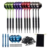 YIZITU 12 Dartpfeile mit Aluminiumschaft und 100 weichen Nylonspitzen für elektronische Dartscheiben, Heim- und Outdoor-Spiele