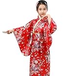 Generisch Kinder Mädchen Morgenmantel Kimono Satin Nachtwäsche Bademantel Kinder mit Blumenmuster Negligee Schlafanzug Schwimmen Bühnenkostüme