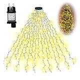 Zewool 2m Christbaumbeleuchtung mit Ring und 16 Tränge, 400er LED Weihnachtsbaum-Überwurf-Lichterkette für 150cm-240cm Tannenbaum (Warmweiß)