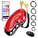 Chastity Cage Männer Sex Spielzeug für die Männer - Peniskäfig Keuschheitskäfig Herren SM Fetisch Extrem Penis Bondage, Keuschheitsgürtel Sexspielzeuge mit 5 Größen Penisringe 2 Schlüssel & 1 Schloss