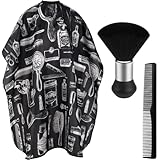 JANYUN Professioneller Friseurumhang, Wasserdicht Haarschneideumhang mit Hals-Staubbürste und Friseurkamm Friseurumhänge Salonzubehör für Damen und Herren