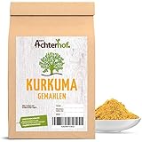 Kurkuma Pulver 1000g | Gelbwurz gemahlen | aromatisch würzig | Turmeric zum Würzen & Kochen | hochwertige Kurkumawurzel (Curcuma) gemahlen | schadstoffuntersuchte Spitzenqualität | vom Achterhof