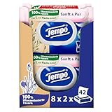 Tempo Feuchte Toilettentücher 'Sanft & Pur' - Megapack - 16 Packungen mit je 42 Tüchern - Duo Packs - feuchtes Toilettenpapier, dermatologisch getestet und pH-hautneutral