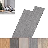 ACXIN 91,44 x 15,24 x 0,2 cm PVC Bodenbelag, 36 Stück für Circa 5m², Klick Vinylboden Laminat Klebevinyl, Vinylboden Selbstklebend Klebefliesen Boden, Holz-Effekt (Grau)