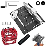 Frästisch für Oberfräse Einlegeplatte Set, OberfräSentisch und Tischfräsmaschine, Router Table, Maximum Lift 51mm, TischfräSe zum Nuten Zapfenschneiden BesäUmen und Anfasen(Schwarz+Rot)