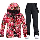SnowElve Herren-Skijacke und Hose, wasserdicht, Ski-Outfits für Herren, Snowboardjacke, Winter, warm, Herren-Schneeanzug, Ty551 + Schwarz, X-Large