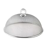 JISADER Abdeckhauben für Lebensmittel Edelstahl, Rund Obst Fliegenhaube Langlebig, Abdeckung Teller Fliegen, Runde Lebensmittel Abdeckung für Küche Camping Picknicks Partys Grillen, 40CM