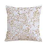 ERRTU Kissenbezug 40x40 cm,Seamless, Muster, Gold, trauben, Vier, Rebe, Hintergrund., Vektor, Abbildung,Dekokissen Kissenbezüge Deko Kissen Bezug Wohnzimmer Zierkissen für Sofa Stuhl Bett Garten