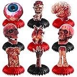 TOPJOWGA 9 Stück Halloween Bienenwabe Mittelstücke, Blutige Waben Party Tischaufsätze, Halloween Party Tischdekorationen, Halloween Party Mittel Tabelle, Halloween Bienenwabe Mittelstück Party Deko