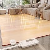 WSNCXFW Elektrisch beheizte Fußmatten, elektrisch beheizter Flächenteppich, Infrarot-Fußbodenheizung mit 12-Stunden-Zeiteinstellung und 6 Heizmodi, 3-Sek.-Schnellheizfunktion,ideal für Yoga,50x60cm