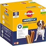 Pedigree DentaStix Daily Oral Care Zahnpflegesnack für mittelgroße Hunde – Hundeleckerli mit Huhn- & Rindgeschmack für jeden Tag – 1 x 56 Stück