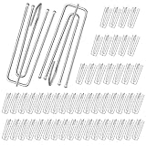 50 Stück Edelstahl Gardinenhaken, Vorhanghaken Metall, 4 Zinken Pinch Vorhang Falte Haken, Curtain Hooks, Vorhang Haken für Gardinen und Vorhangringe Schienen