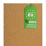 EKB Korkplatte 100x50cm 3mm stark I Natürliche Presskorkplatte für Pinnwand, Wanddekoration oder Schallschutz Akustikplatte I Umweltfreundliches DIY-Projektmaterial zum Basteln & Modellbau