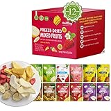 ONETANG gefriergetrocknete Früchte mix, Früchte Snacks, Früchtemix, Fruchtmischung,12er Pack, Freeze Dried Mixed Fruits, Fruit Snacks, gentechnikfrei, kein Zuckerzusatz, glutenfrei, vegan, 130g