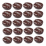 Zerodeko 30 Stück Teiliges Realistisch Aussehender Kunstharz Kaffeebohnen Deko für DIY Bastelarbeiten Scrapbook Haarspangen Partydekorationen Wiederverwendbar Robust Langlebig