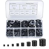 500 schwarz Stück flache Unterlegscheiben, Nylon-Unterlegscheiben, industrielle Befestigungskopf-Unterlegscheiben, mechanische Unterlegscheiben – M2/M2,5/M3/M4/M5/M6/M8/M10