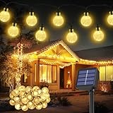 Solar Lichterkette aussen Wetterfest, 30 LED 8,1M 8 Modi IP65 Solarlichterkette Aussen Wetterfest Solar Lampions für Balkon Deko Terassen Garten Bäume Weihnachten Hochzeiten Partys Camping (warmweiß)