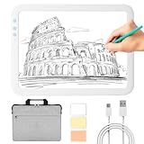 KOBAIBAN Kabellose A3-LED-Lichtbox mit Tragetasche, hohe Kapazität, 3500 mAh, Lithium-Akku, 3 Farb-Lichtmodi, superhelles Lichtpad, Leuchttisch, zum Jäten, Vinyl, Skizzieren, Zeichnen