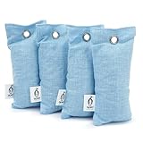 biped FRESH! Schuhkissen mit Bambus Aktivkohle gegen Fußgeruch - Natürlicher Schuhtrockner - Geruchsentferner für unangenehm riechende Schuhe und Sporttaschen z2811(4 Stück,blau)