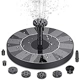 AISITIN Solar Springbrunnen für Außen,2025 Upgrade Solarbrunnen für Draussen, Solar Teichpumpe mit 6 Fontänenstile, Solar Schwimmender Fontäne Pumpe für Garten, Teich, VogelBad, DIY Wasserspiel