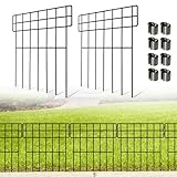Thealyn 10er-Pack Tierbarriere-Zaun Metall Dekorativer Gartenzaun 43 cm (H) X 33 cm (B) Gesamtlänge 3,3 m Kein Graben-Zaun Patio-Grenze Tierzaun für Hunde Kaninchen im Freien Patio