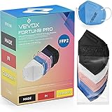 VEVOX®️ FFP2 Masken - Made in Germany - Wähle aus 8 vers. Farben - 10er, 20er, 50er Set - ffp2 Masken CE zertifiziert aus Deutschland - im 5er Pack verschweißt (Bunt, 50 Stück (1er Pack))