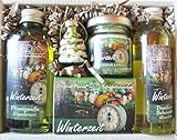 Geschenkset für Weihnachten Pflegeset Weihnachtszeit mit 100g Schafmilchseife, 75ml Flüssigseife, 40g Badesalz und 75ml Duschbad in der Geschenkbox -aus Schafmilch - Duft Eisenkraut
