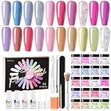 Aumotop Nagel-Tauchpulver-Set, Heim-Set, Langlebig und Einfach Aufzutragen, für Nageldekoration, Salon, Heimwerken zu Hause, Keine UV-/LED-Lampe erforderlich. Kunstbegeisterte (NCSKJ-110)