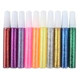 10 Farben x 10g Glitzerpulver Zum Basteln,Glitzerpuder,Glitzerstaub,Glitzer Kerzen Streuglitzer Bastel Set Glitzersand Glitter Glue Original Glitzerkleber Zum Basteln für Karten Papier