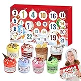 wqibq Weihnachts-Slime-Countdown-Kalender, Spielzeug-Countdown-Kalenderbox,Slime-Adventskalender, 24-Tage-Spielzeug-Countdown-Kalender, Weihnachts-Countdown für Kinderspielzeug, lustiger