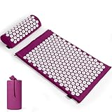 Akupressurmatte, Akupunktur matte, Akkupressmatte mit Kissen, Akkupressurmatte, Massagematte, Akupressure Set Purple, Akupressurmatte Rücken, Shiatsu matte, Fakirmatte,Lila