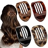OWill 4 Stück Haarklammern für Damen,Flache Haarspangen,Haarspangen Damen Dünnes Haar,Haarklammer Gebogenes Design,Flat Claw Clip für Dünnes Haar und Dickes Haar